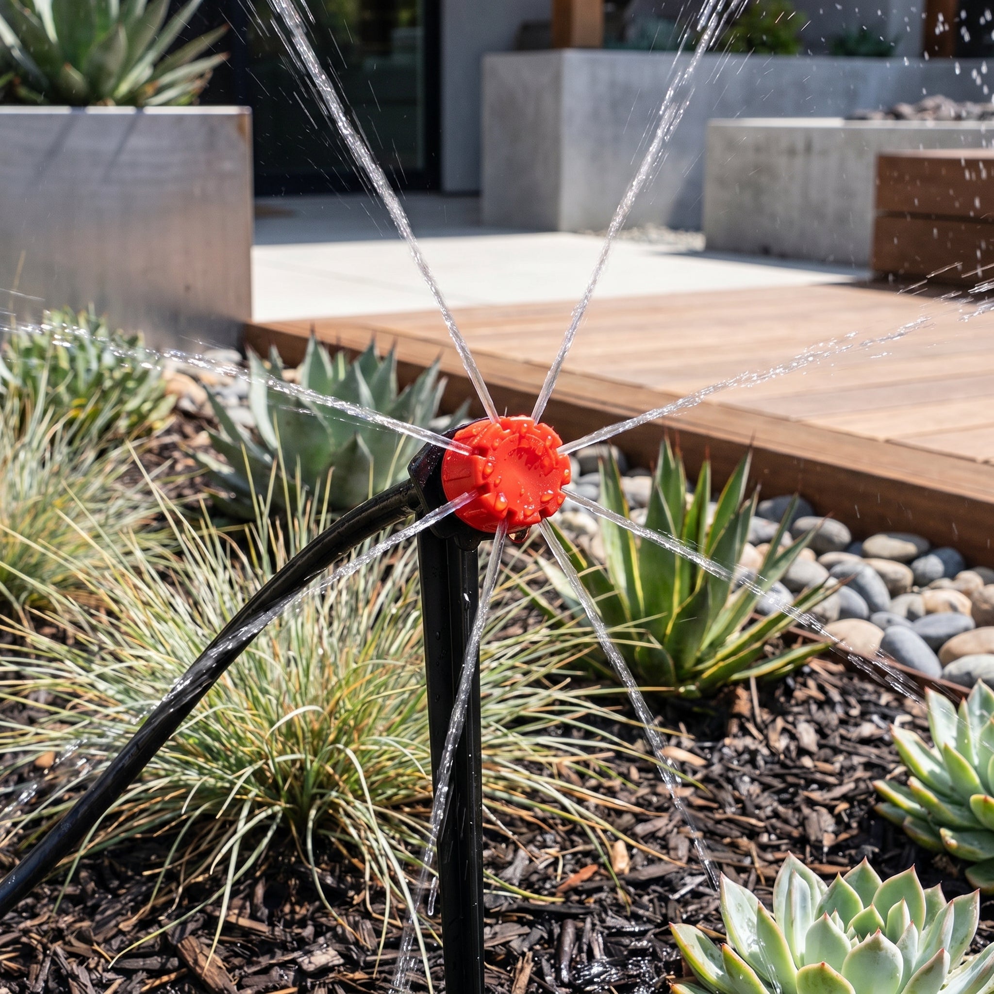 Garten Tröpfchenbewässerungs - Set mit automatischem Wasseruhrtimer - Gartentropfbewässerung - 5 Meter - Voldeva