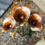 Gartenstecker Calla - Lilie Dreifach mit Glocken Kupferoptik - Gartenstecker - Voldeva