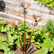 Gartenstecker Calla - Lilie Dreifach mit Glocken Kupferoptik - Gartenstecker - Voldeva