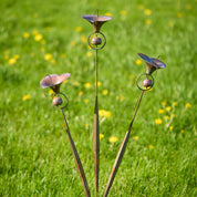 Gartenstecker Calla - Lilie Dreifach mit Glocken Kupferoptik - Gartenstecker - Voldeva