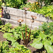 Gartenstecker Calla - Lilie Dreifach mit Glocken Kupferoptik - Gartenstecker - Voldeva