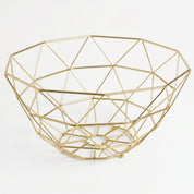 Geometrische Edelstahl-Obstschale im Modernen Gitterdesign - Obstkorb - Gold - Voldeva