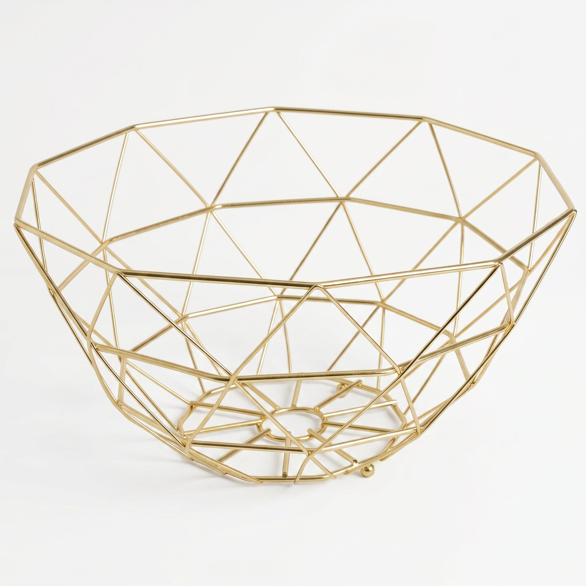 Geometrische Edelstahl-Obstschale im Modernen Gitterdesign - Obstkorb - Gold - Voldeva