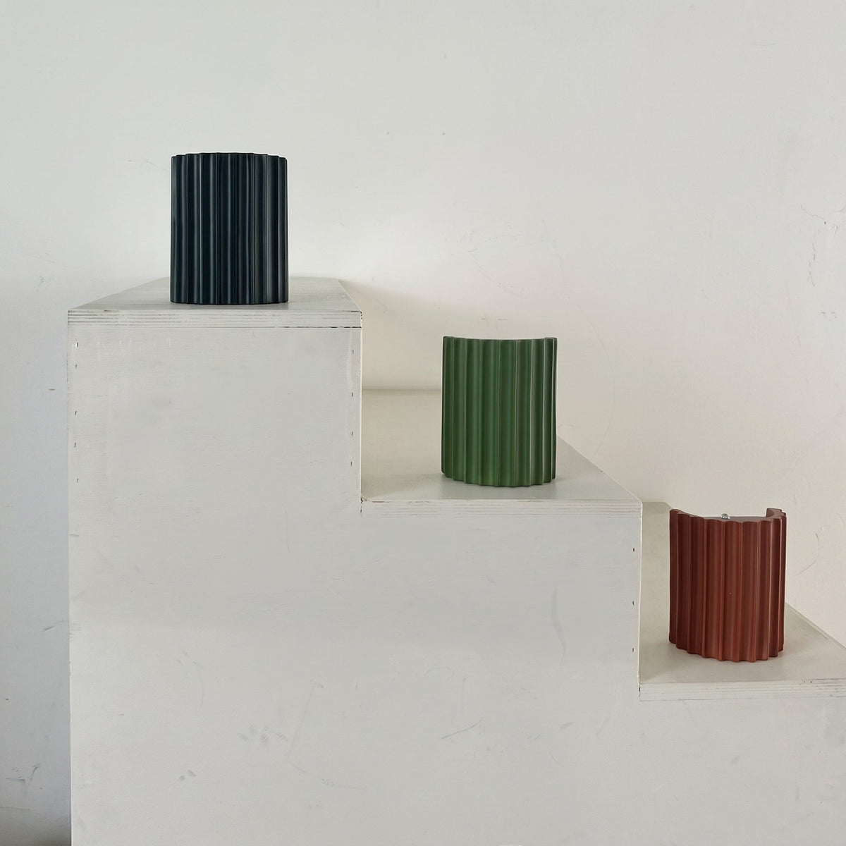 Geriffelte Wandleuchte mit gerippter Struktur im Säulendesign - Wall Light Fixtures - Orange - Voldeva