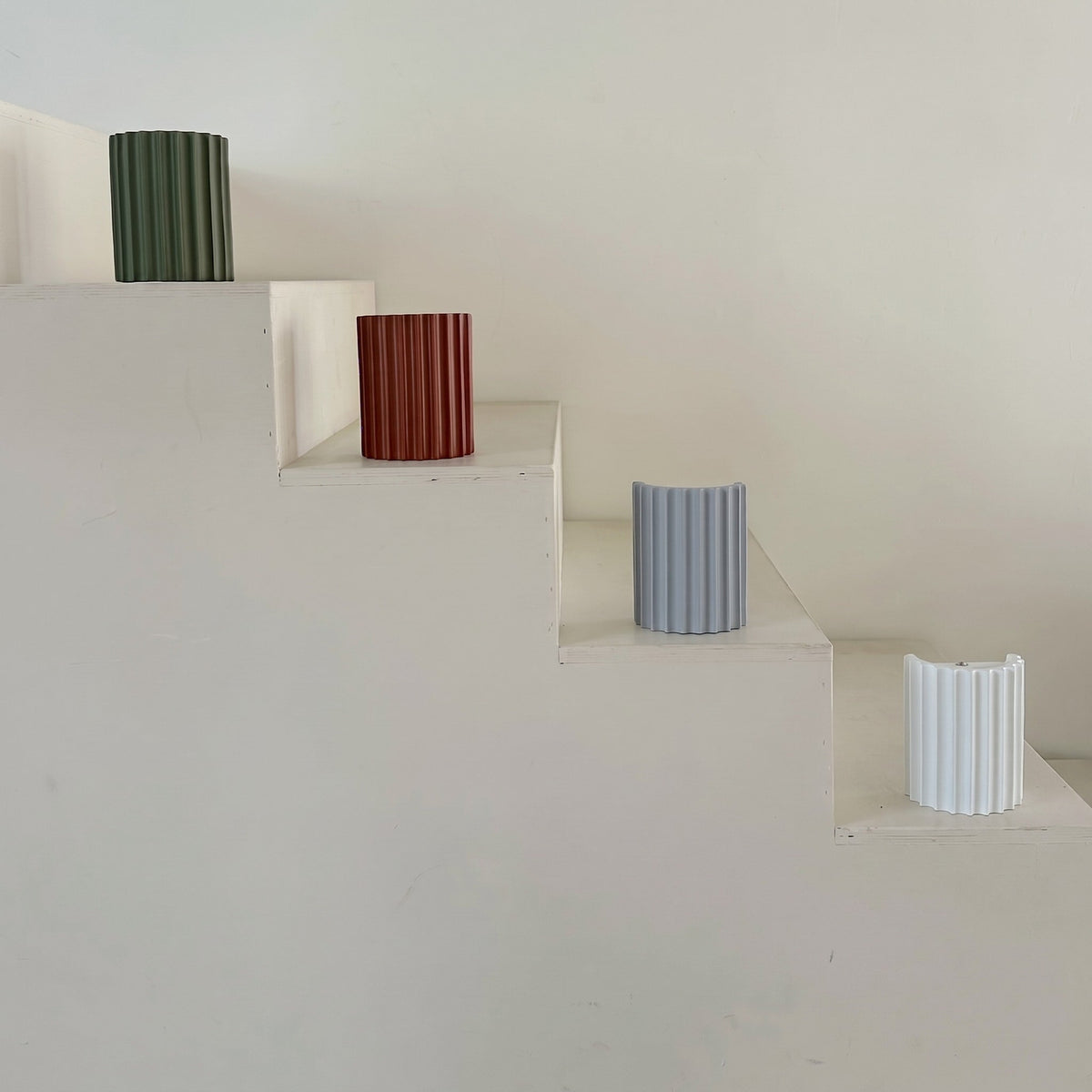 Geriffelte Wandleuchte mit gerippter Struktur im Säulendesign - Wall Light Fixtures - Orange - Voldeva