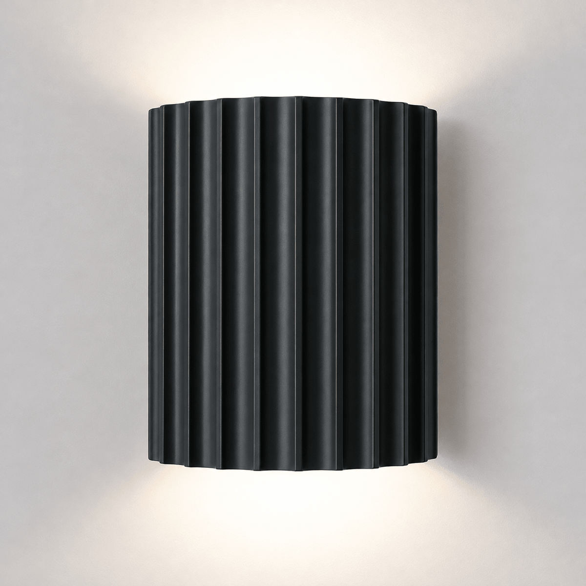 Geriffelte Wandleuchte mit gerippter Struktur im Säulendesign - Wall Light Fixtures - Schwarz - Voldeva