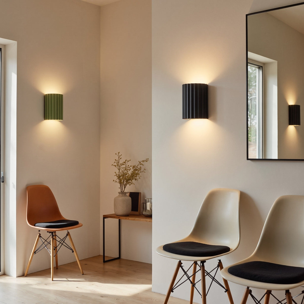 Geriffelte Wandleuchte mit gerippter Struktur im Säulendesign - Wall Light Fixtures - Schwarz - Voldeva