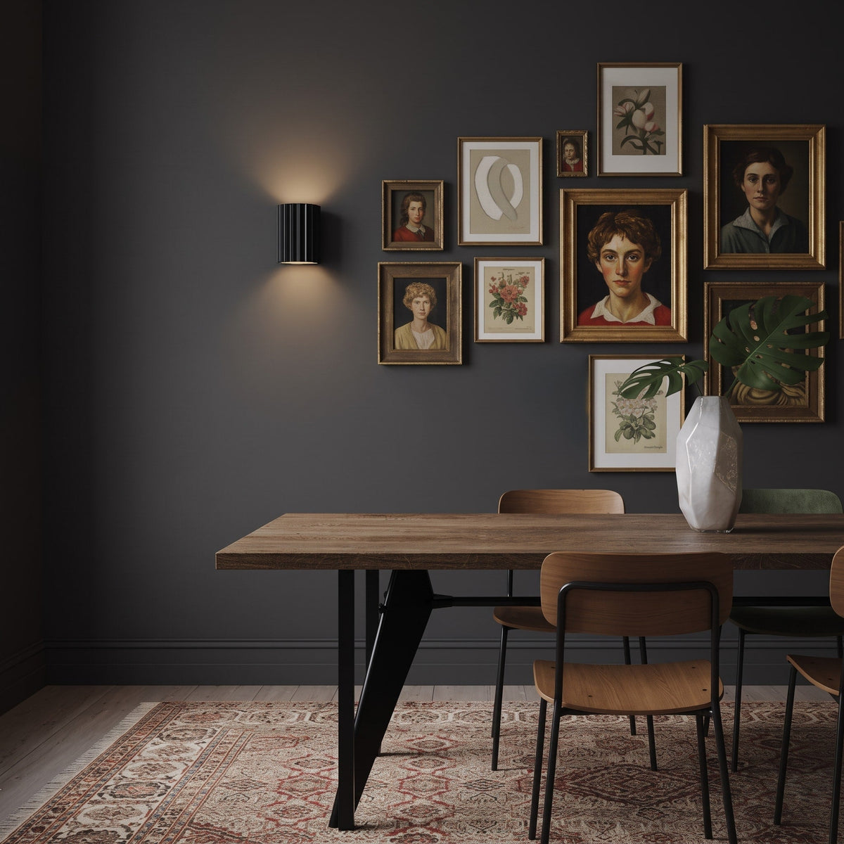 Geriffelte Wandleuchte mit gerippter Struktur im Säulendesign - Wall Light Fixtures - Schwarz - Voldeva