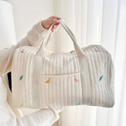 Gesteppte Reisetasche mit Stickdesign - Reisetasche - Dinosaurier - Voldeva