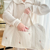 Gesteppte Reisetasche mit Stickdesign - Reisetasche - Tulpe - Voldeva