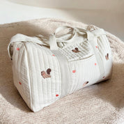 Gesteppte Reisetasche mit Stickdesign - Reisetasche - Eichhörnchen - Voldeva