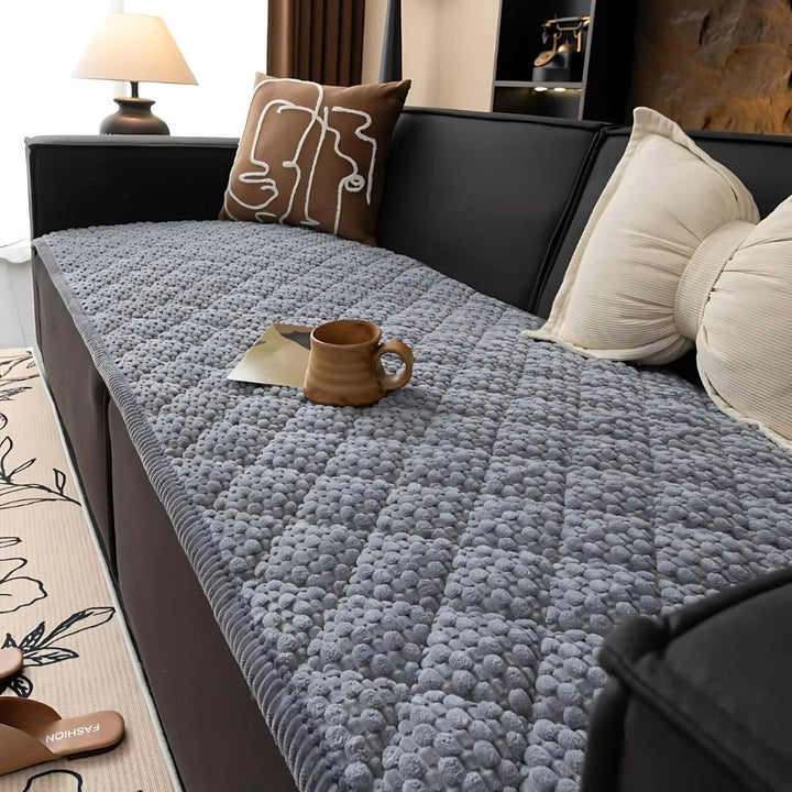 Gesteppter Sofaschoner Mit Rutschfestem Design Und Fleece - Struktur - Sofabezüge - Voldeva