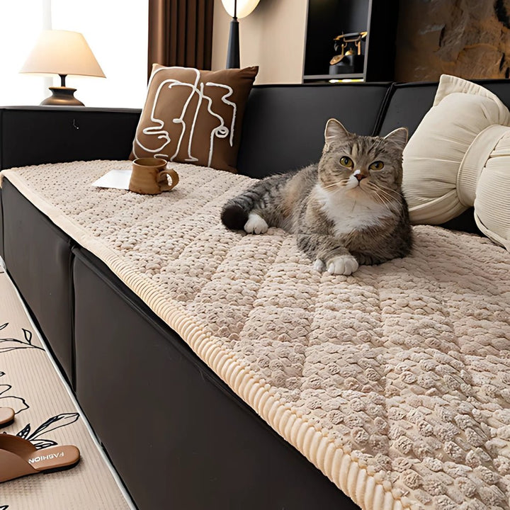 Gesteppter Sofaschoner Mit Rutschfestem Design Und Fleece - Struktur - Sofabezüge - Voldeva