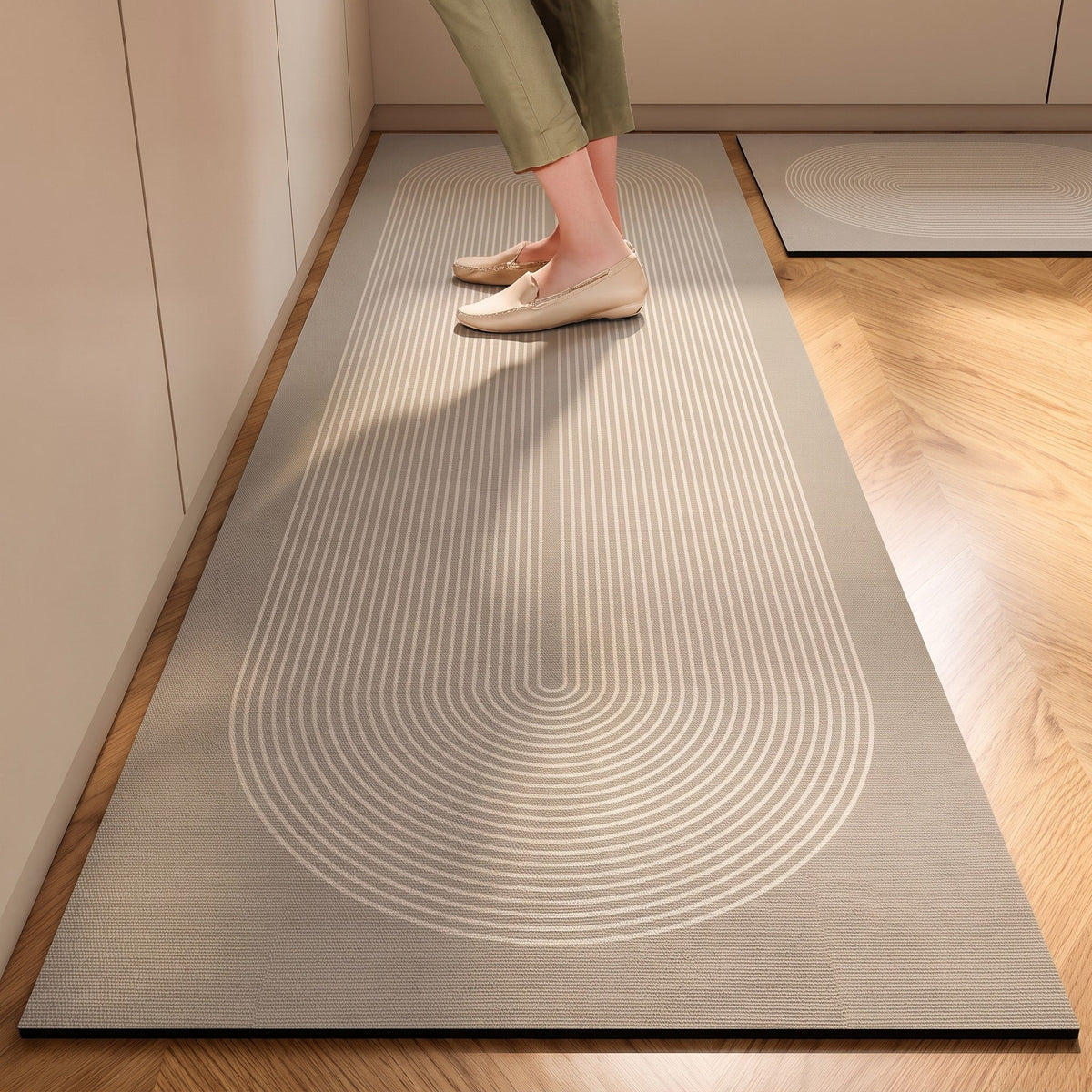 Gestreifter Küchenläufer mit rutschfester Unterseite - Rugs - Oval - Voldeva