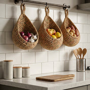 Gewebter Wandkorb für Obst und Gemüse - 21x21x23 cm - Voldeva