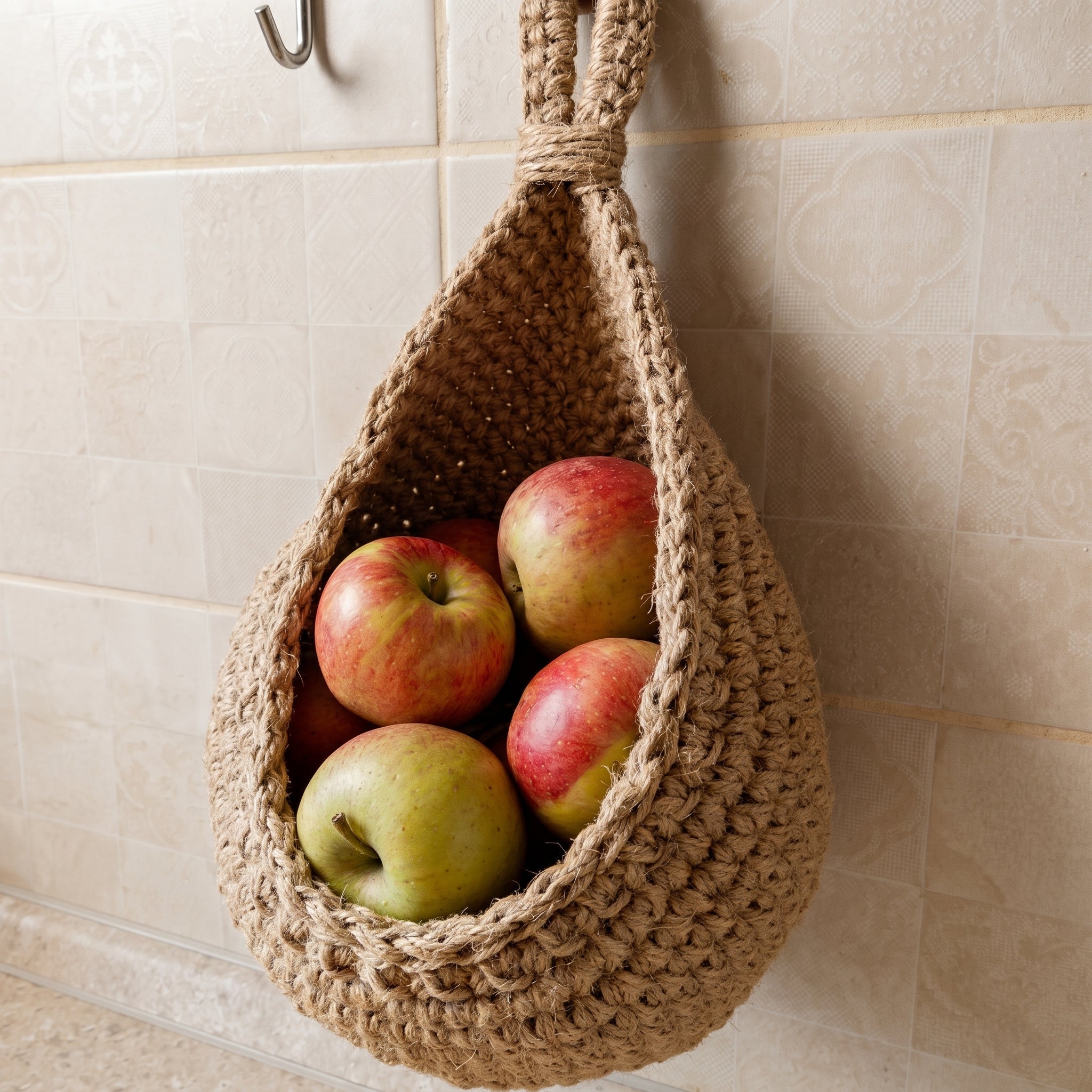 Gewebter Wandkorb für Obst und Gemüse - 21x21x23 cm - Voldeva