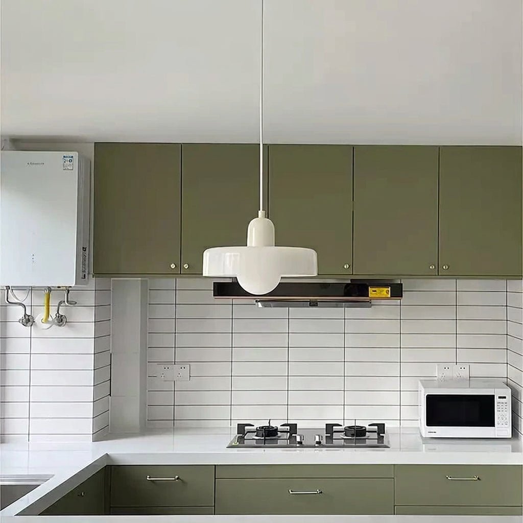 Glas Pendelleuchte mit Zweifarbigem Retro Design - Pendant Light Fixtures - Weiß - Voldeva