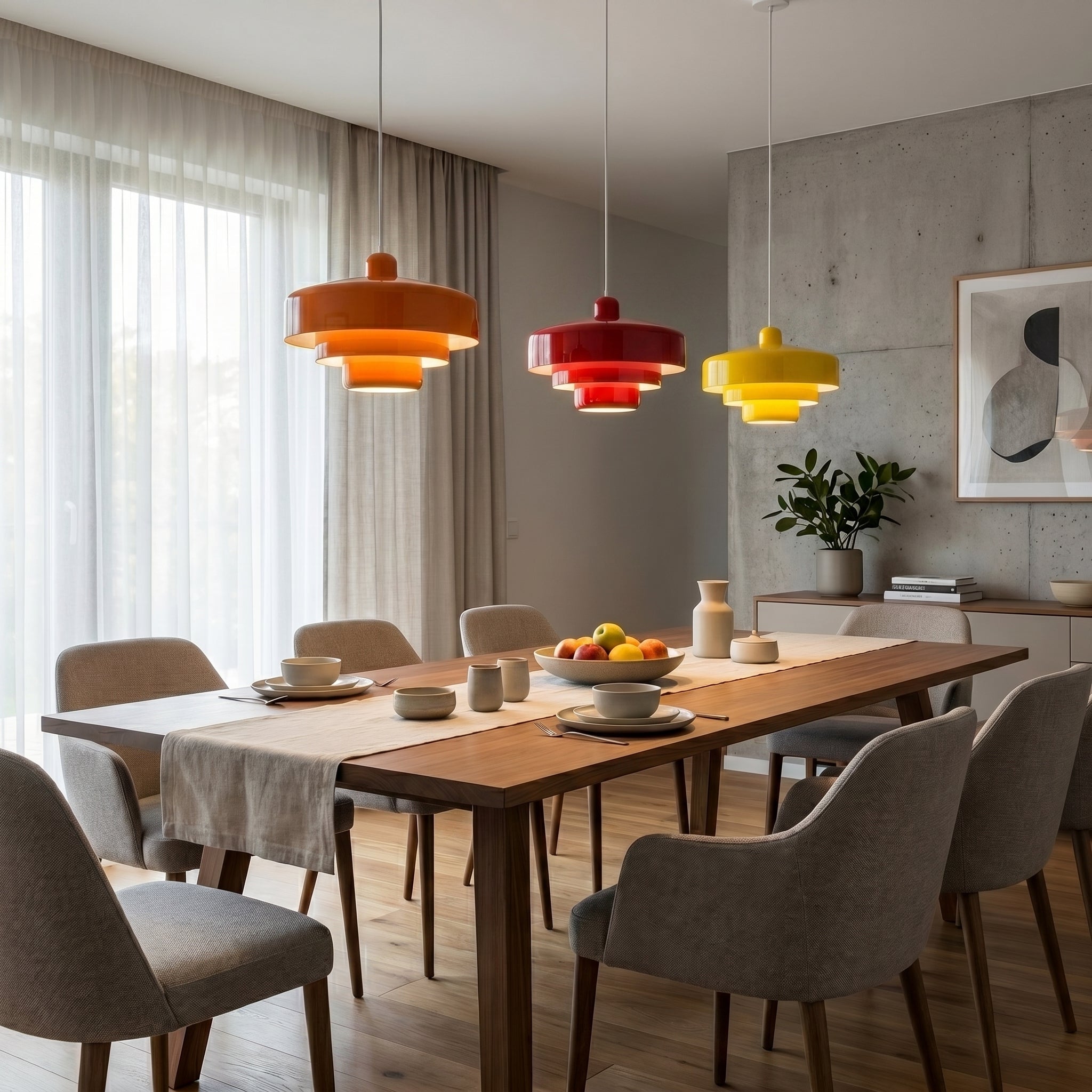 Hängeleuchte im Modernen Dreischichtigen Design - Pendelleuchten - Rot - Voldeva