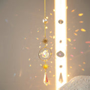 Hängender Kristall Suncatcher Mond und Sterne Design - Sonnenfänger - Sternenlicht - Voldeva