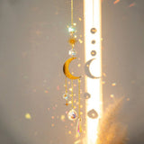 Hängender Kristall Suncatcher Mond und Sterne Design