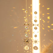Hängender Kristall Suncatcher Mond und Sterne Design - Sonnenfänger - Sonnig - Voldeva