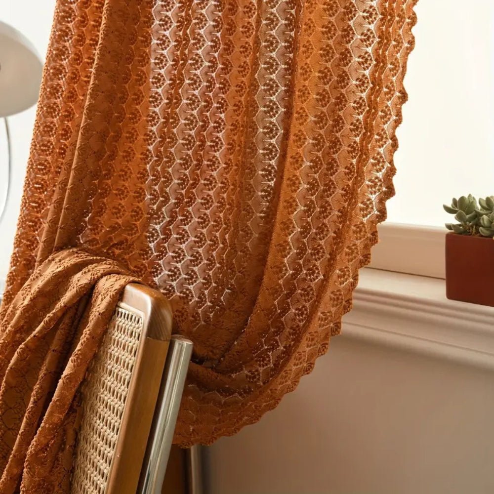Häkelvorhang Im Boho - Stil Für Wohn - Und Schlafzimmer - Vorhänge - 100x150 cm - Voldeva