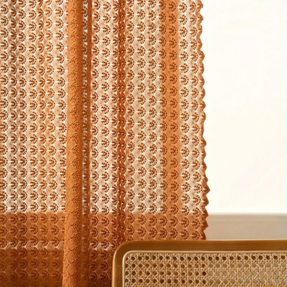 Häkelvorhang Im Boho - Stil Für Wohn - Und Schlafzimmer - Vorhänge - 100x150 cm - Voldeva