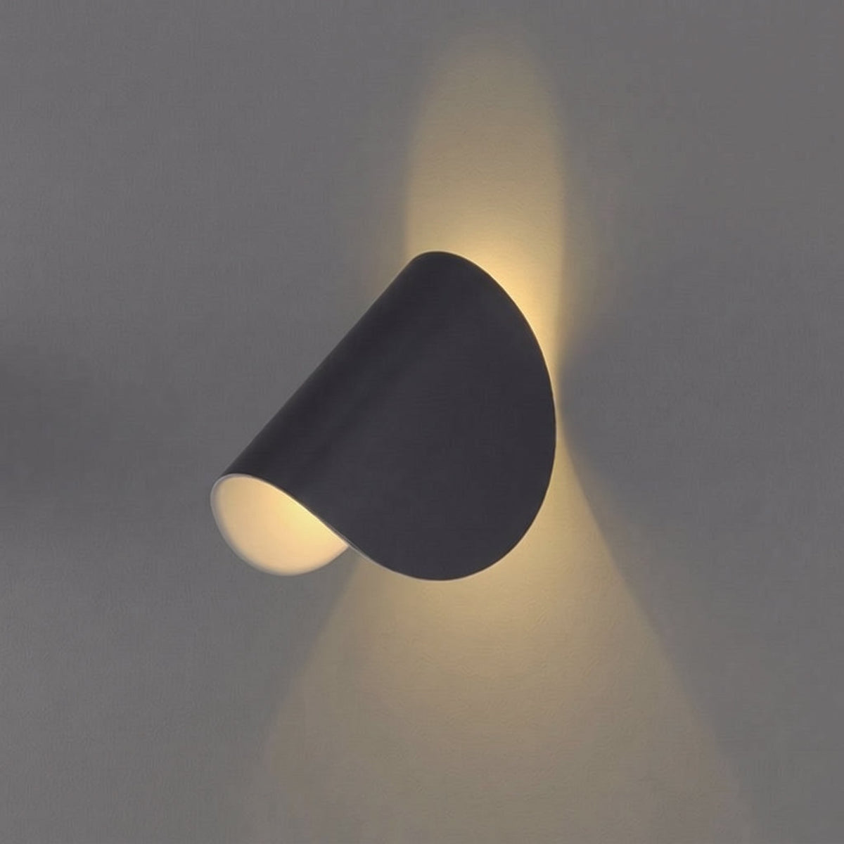 Halbmond LED Wandleuchte Schwarz Up-Down Lichteffekt Modernes Design - Wall Light Fixtures - Schwarz - Voldeva