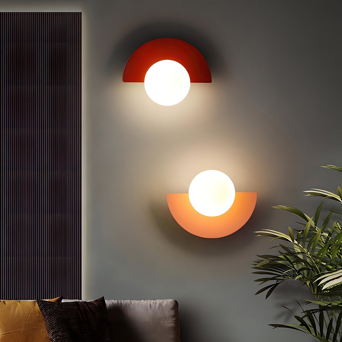 Halbrunde Wandleuchte im minimalistischen Design - Wall Light Fixtures - Orange - Voldeva