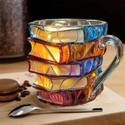 Handgefertigte 3D - Lesetassen aus Glas mit Buchmotiv - Tassen - Voldeva