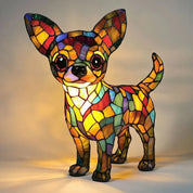 Handgefertigte Leuchtlampe in Hundeform - Tischlampen - Chihuahua - Voldeva
