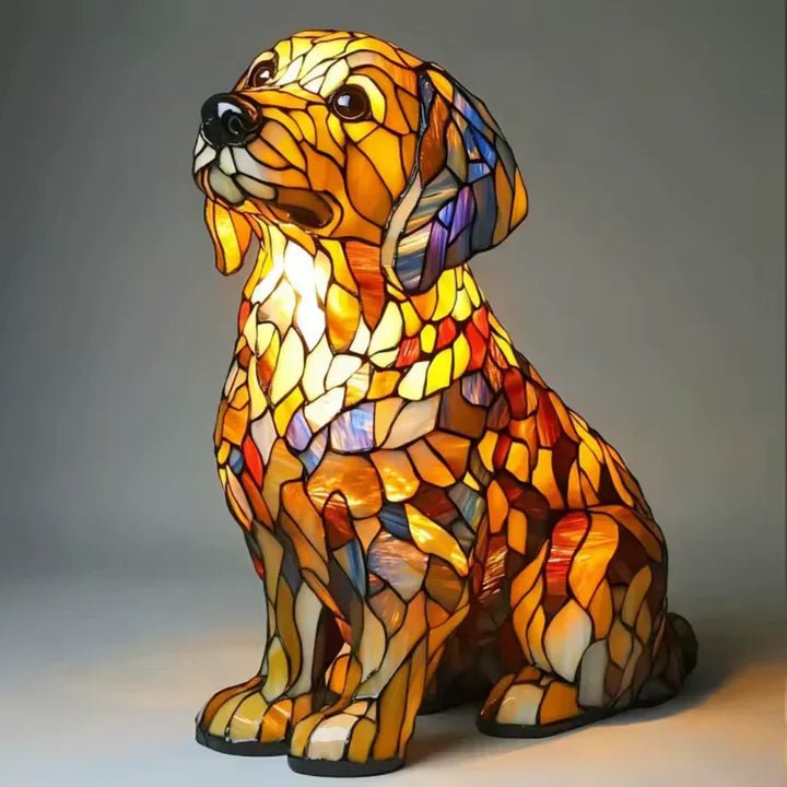 Handgefertigte Leuchtlampe in Hundeform - Tischlampen - Golden Retriever - Voldeva
