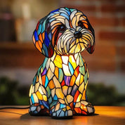 Handgefertigte Leuchtlampe in Hundeform - Tischlampen - Malteser - Voldeva