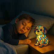 Handgefertigte Leuchtlampe in Hundeform - Tischlampen - Malteser - Voldeva