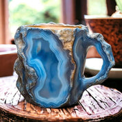 Handgefertigte - Tasse mit Isolierung und Mikrowellengeeignet - Becher - Achat - Voldeva