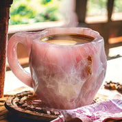 Handgefertigte - Tasse mit Isolierung und Mikrowellengeeignet - Becher - Rosenquarz - Voldeva