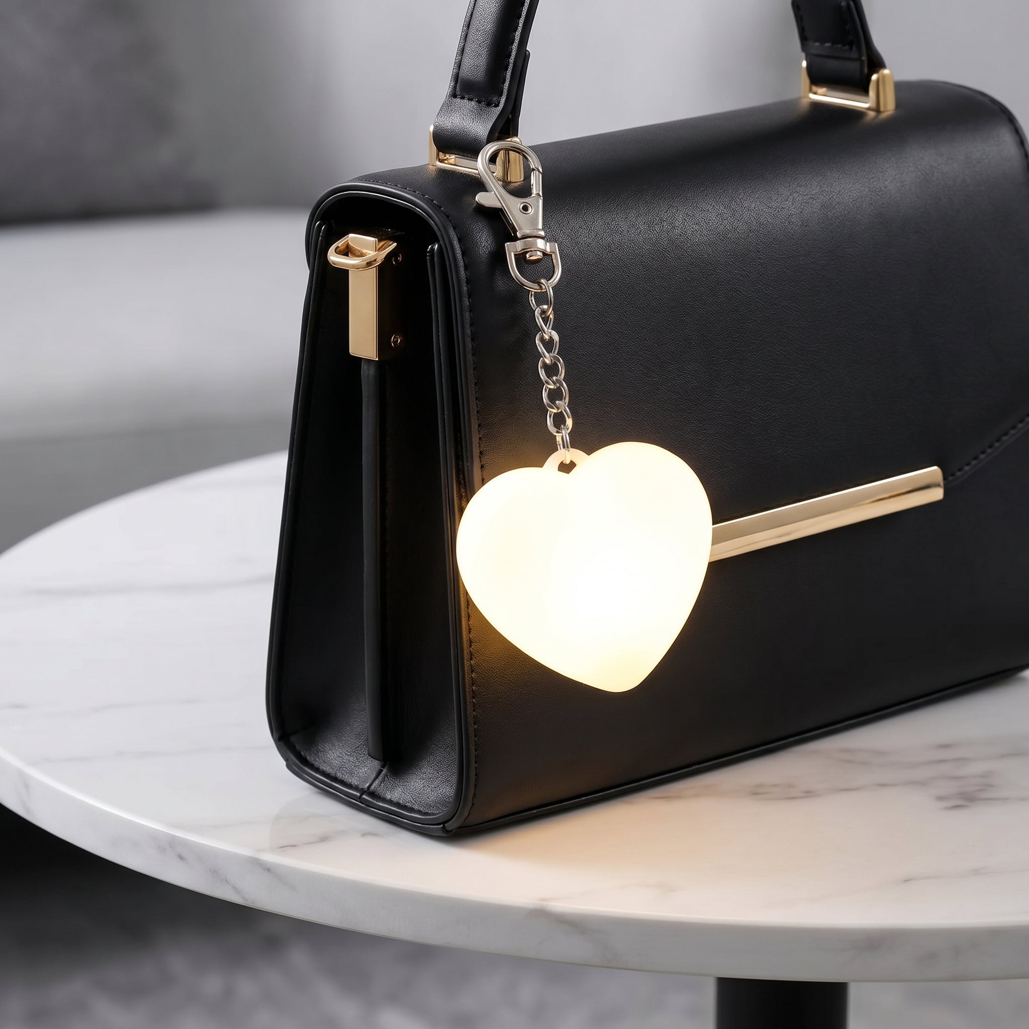 Handliches Mini - Nachtlicht für Handtaschen - Leuchtende Handtasche - Herz - Voldeva