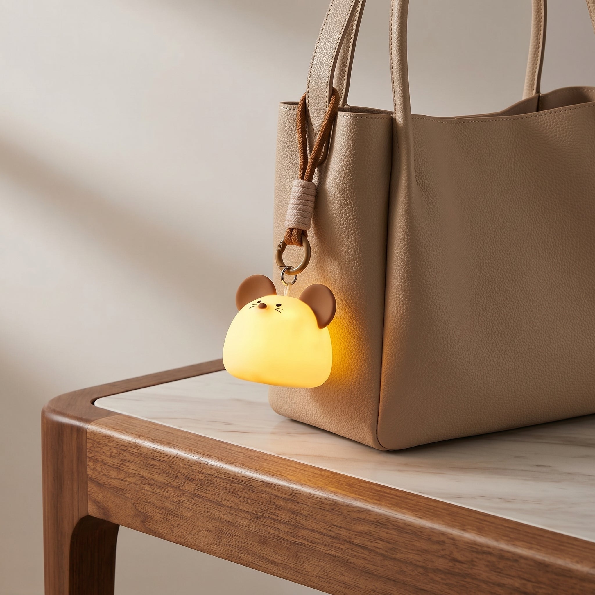 Handliches Mini - Nachtlicht für Handtaschen - Leuchtende Handtasche - Maus - Voldeva