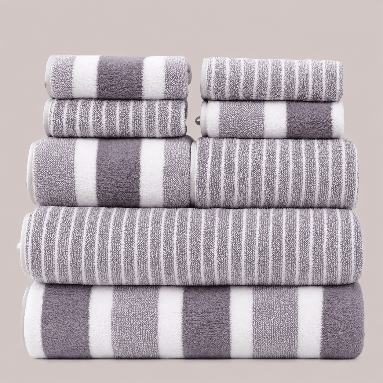Handtuch Set aus weichem Vlies für Bad und Wellness - Towels - Lila - Voldeva