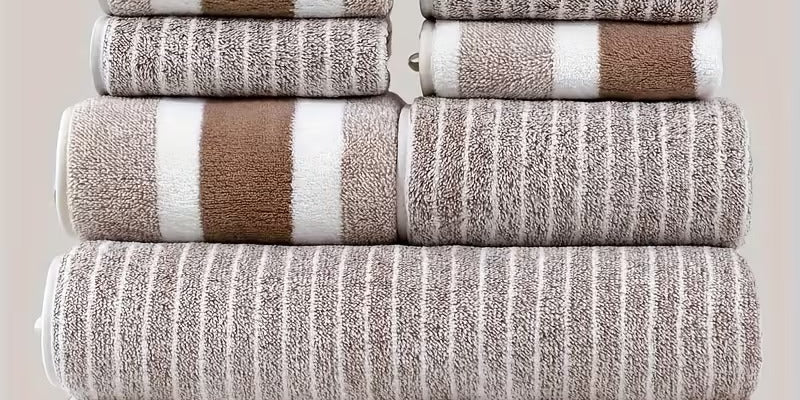 Handtuch Set aus weichem Vlies für Bad und Wellness - Handtuchsets - Kaffee - Voldeva