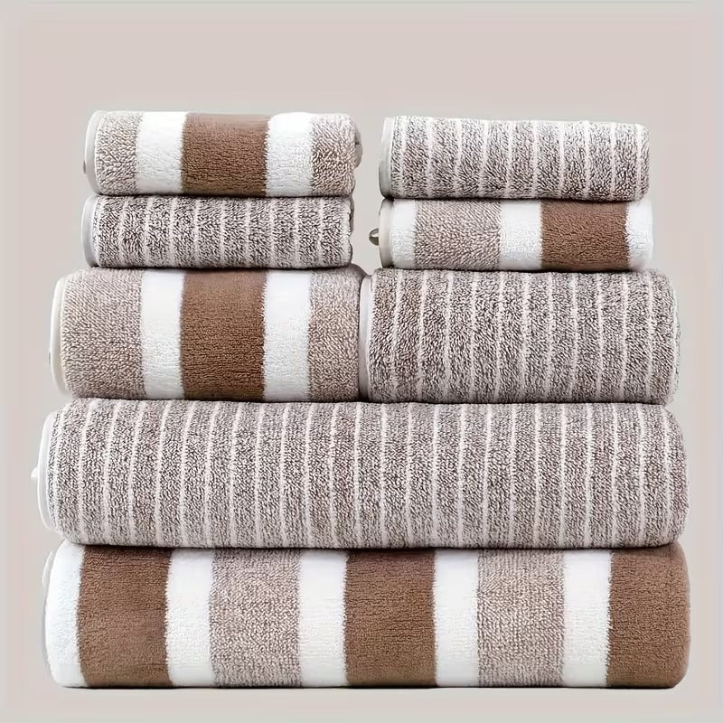 Handtuch Set aus weichem Vlies für Bad und Wellness - Handtuchsets - Kaffee - Voldeva