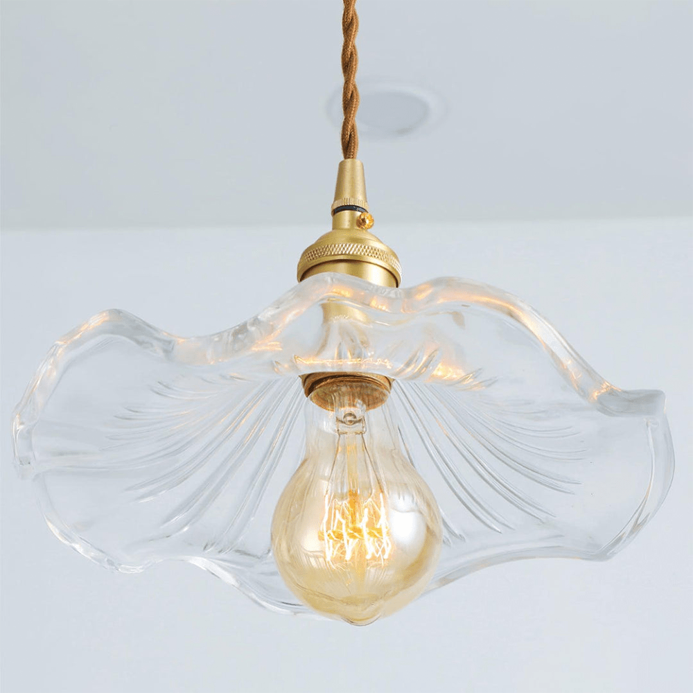 Hängeleuchte im Hibiskus - Blüten - Design - Hängeleuchte - Transparent Weiß - Voldeva