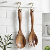 Holz Servierbesteck-Set mit Löffel und Gabel