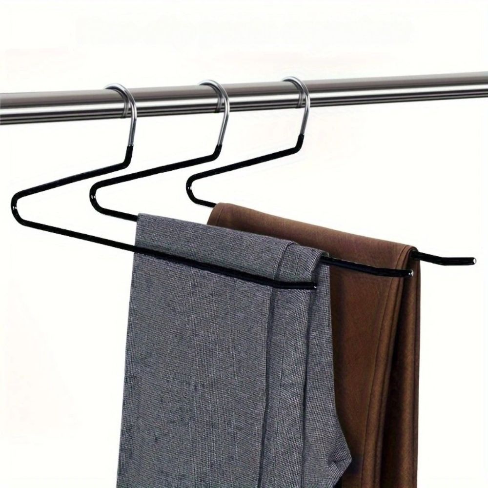 Hosenbügel Mit Z - Form Für Platzsparende Kleiderschrank - Organisation - Wohnzimmer - Schwarz - Voldeva