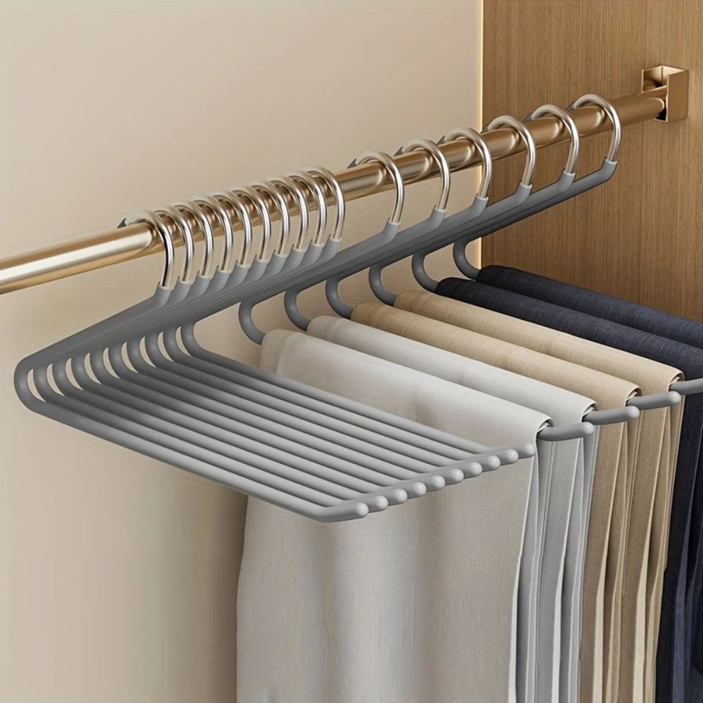 Hosenbügel Mit Z - Form Für Platzsparende Kleiderschrank - Organisation - Wohnzimmer - Grau - Voldeva