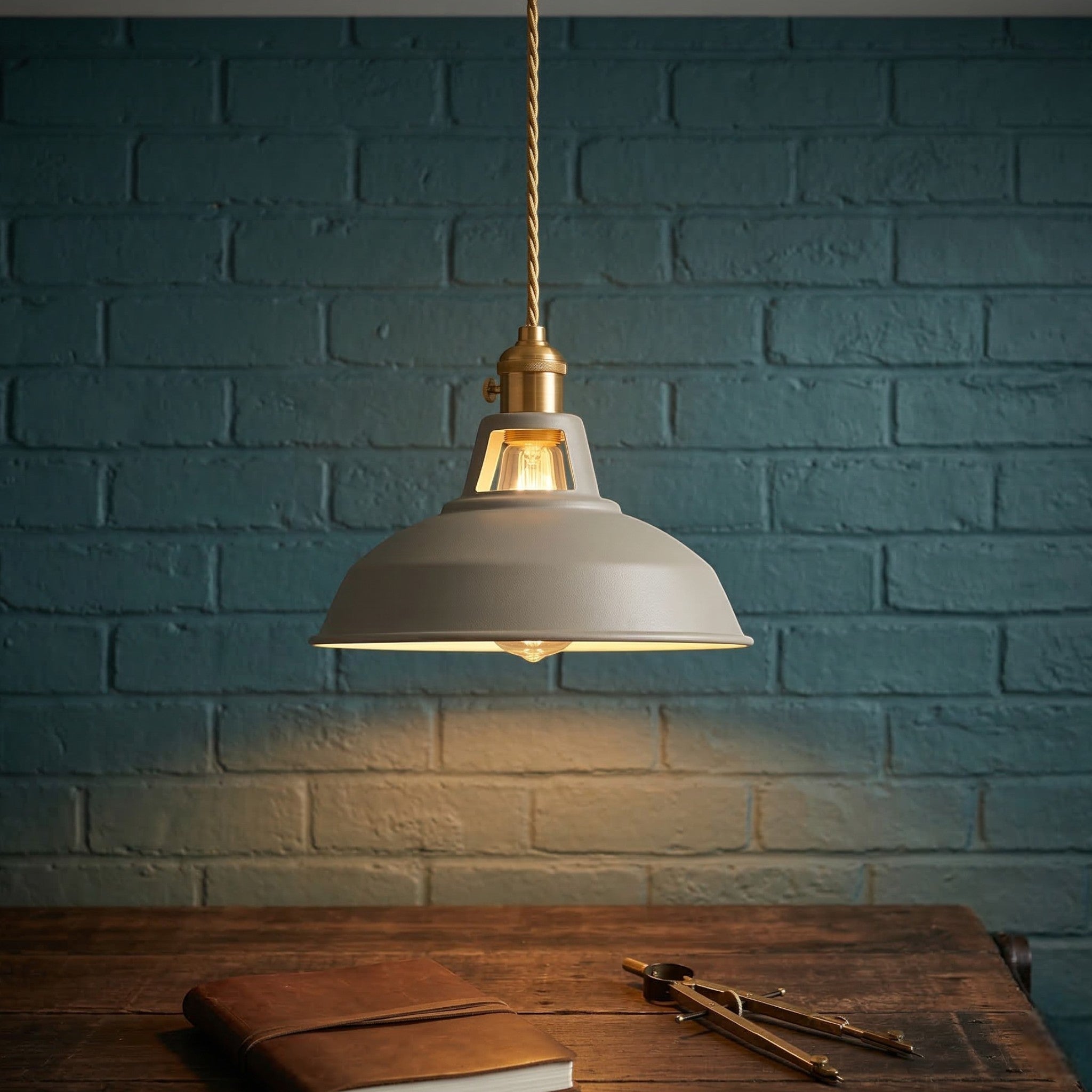 Industrielle Pendelleuchte im bunten Dome - Design - Pendants - Grau - Voldeva