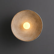 Japanische Holz - Wandleuchte – Minimalistisches rundes LED - Design - Wandleuchten - ∅ 20cm - Voldeva