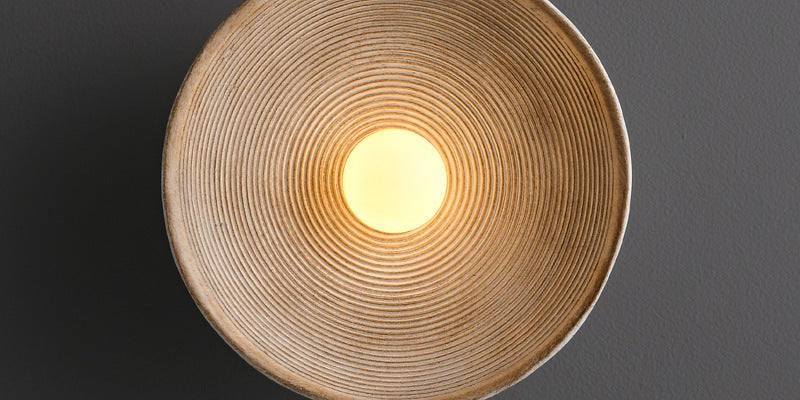 Japanische Holz - Wandleuchte – Minimalistisches rundes LED - Design - Wandleuchten - ∅ 20cm - Voldeva
