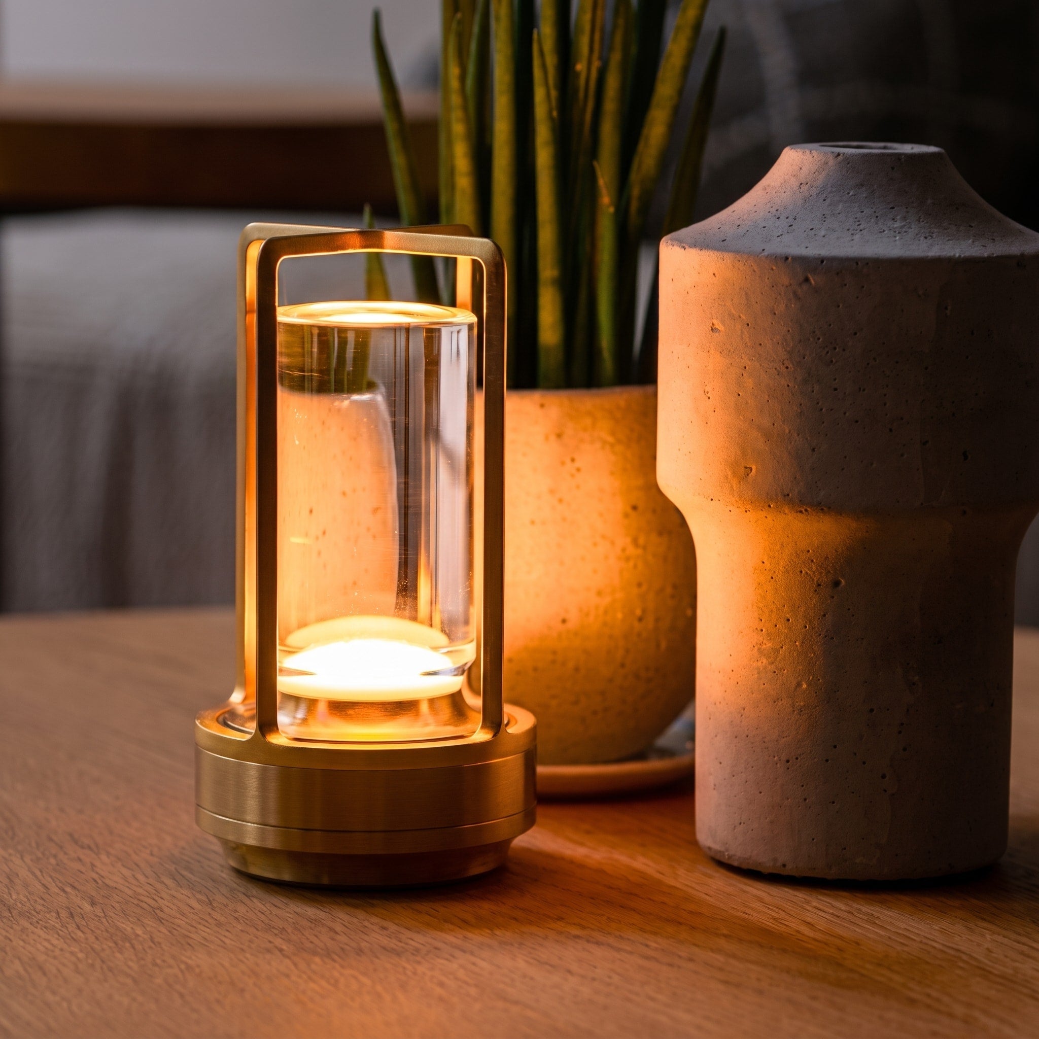 Kabellose Kristall Tischlampe im Laternendesign - Table Lamps - Gold - Voldeva