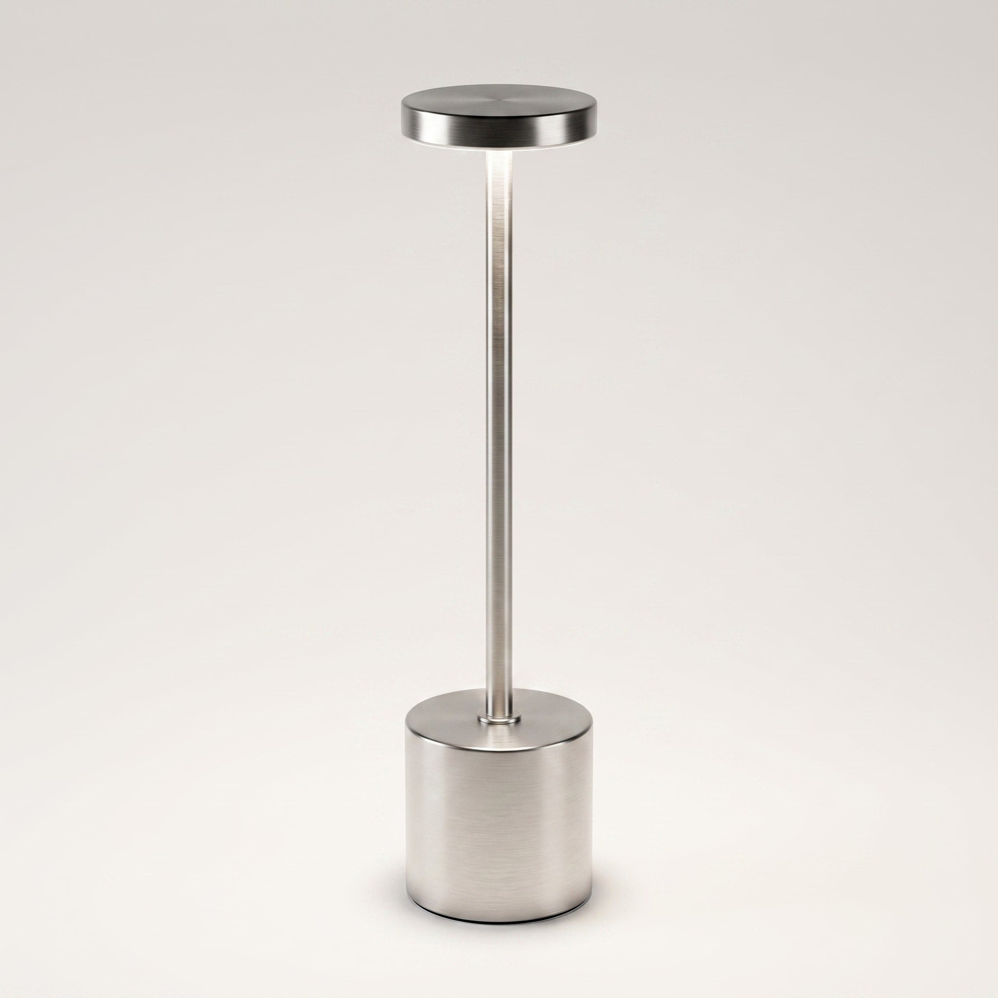 Kabellose LED Tischlampe Akku Metallständer Modernes Design - Table Lamps - Silber - Voldeva